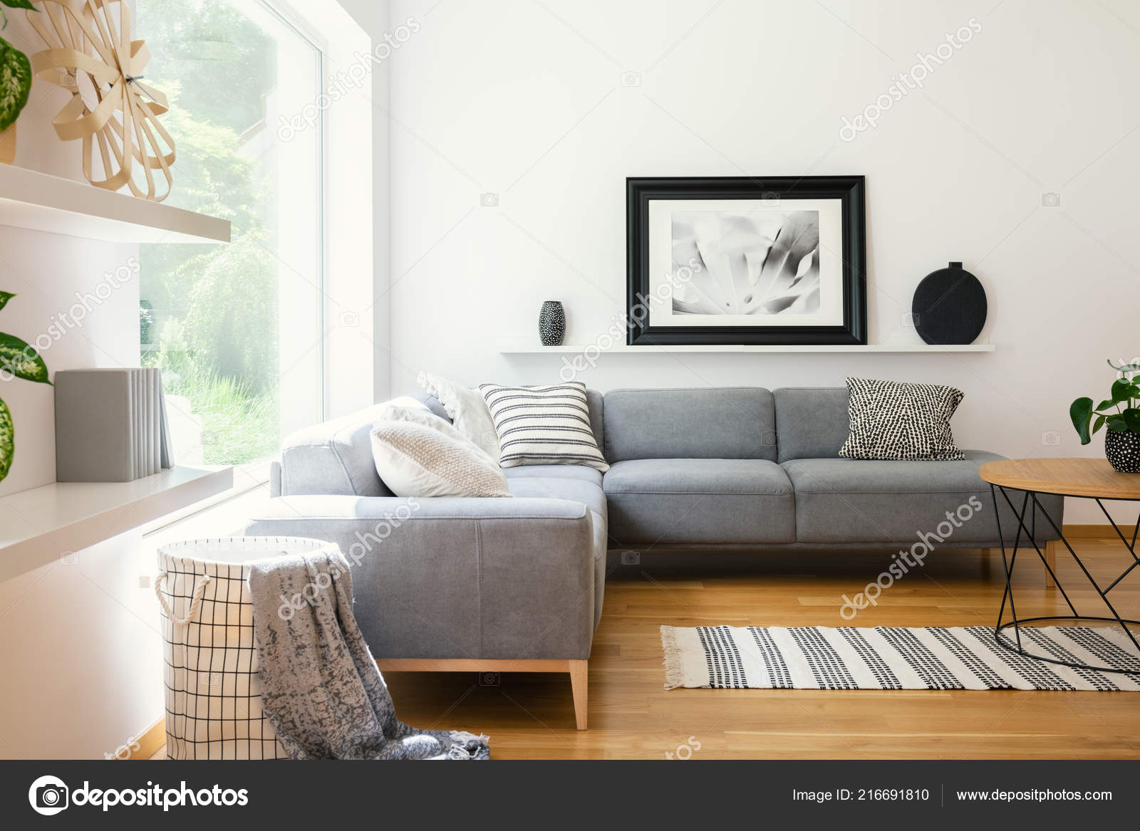 Black white grey 2024 wood living room