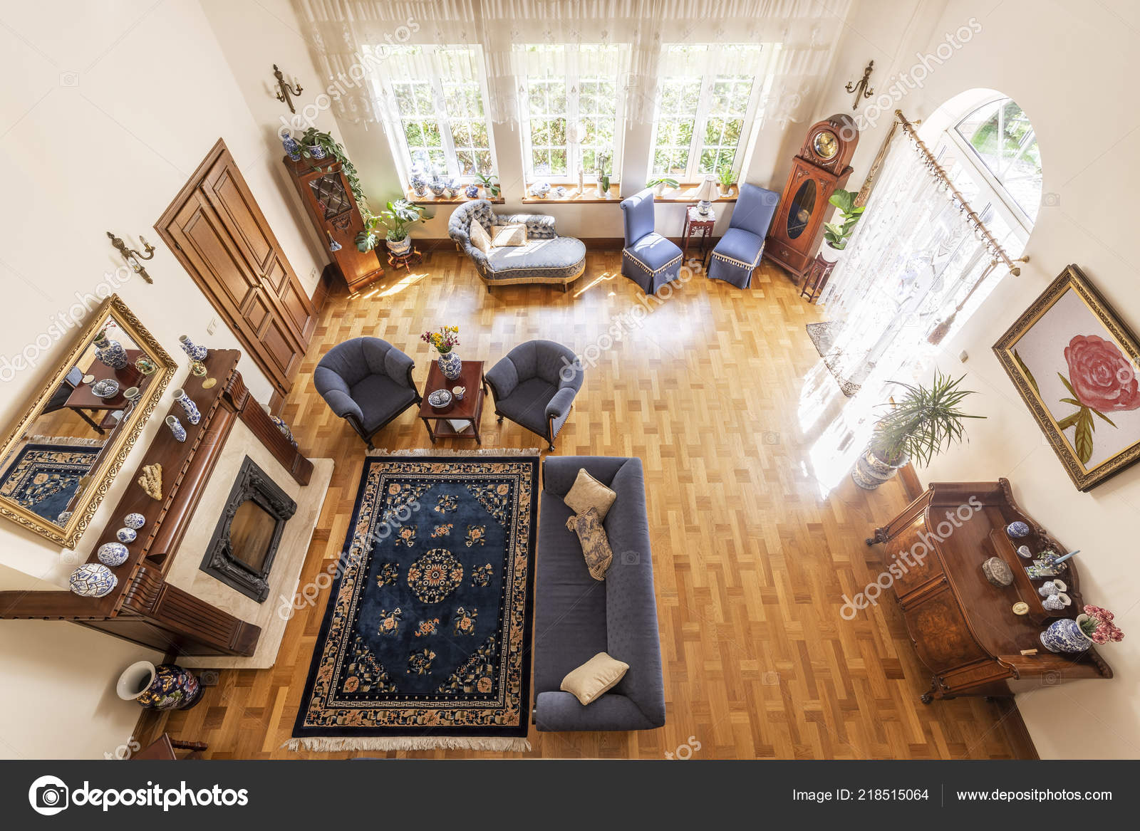 https sp depositphotos com 218515064 stock photo top view classic living room html