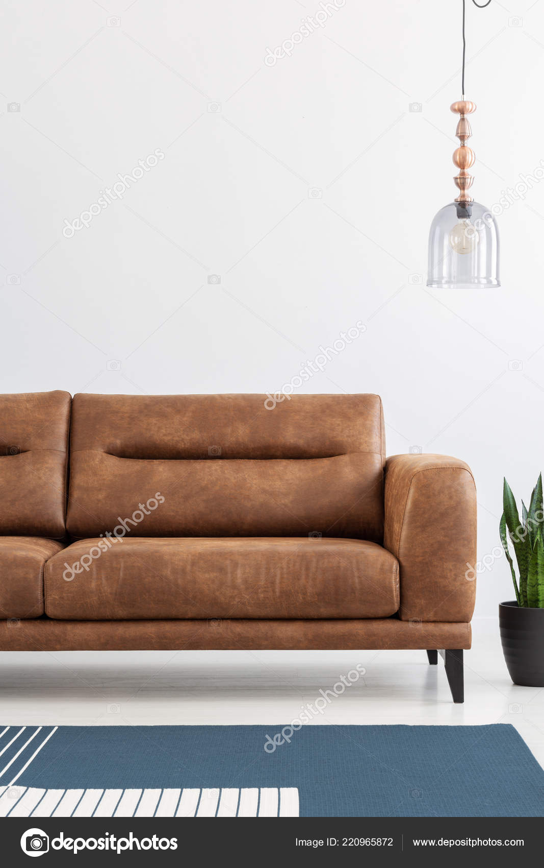 Big Comfy Leather Chair Copy Space Brown Sofa