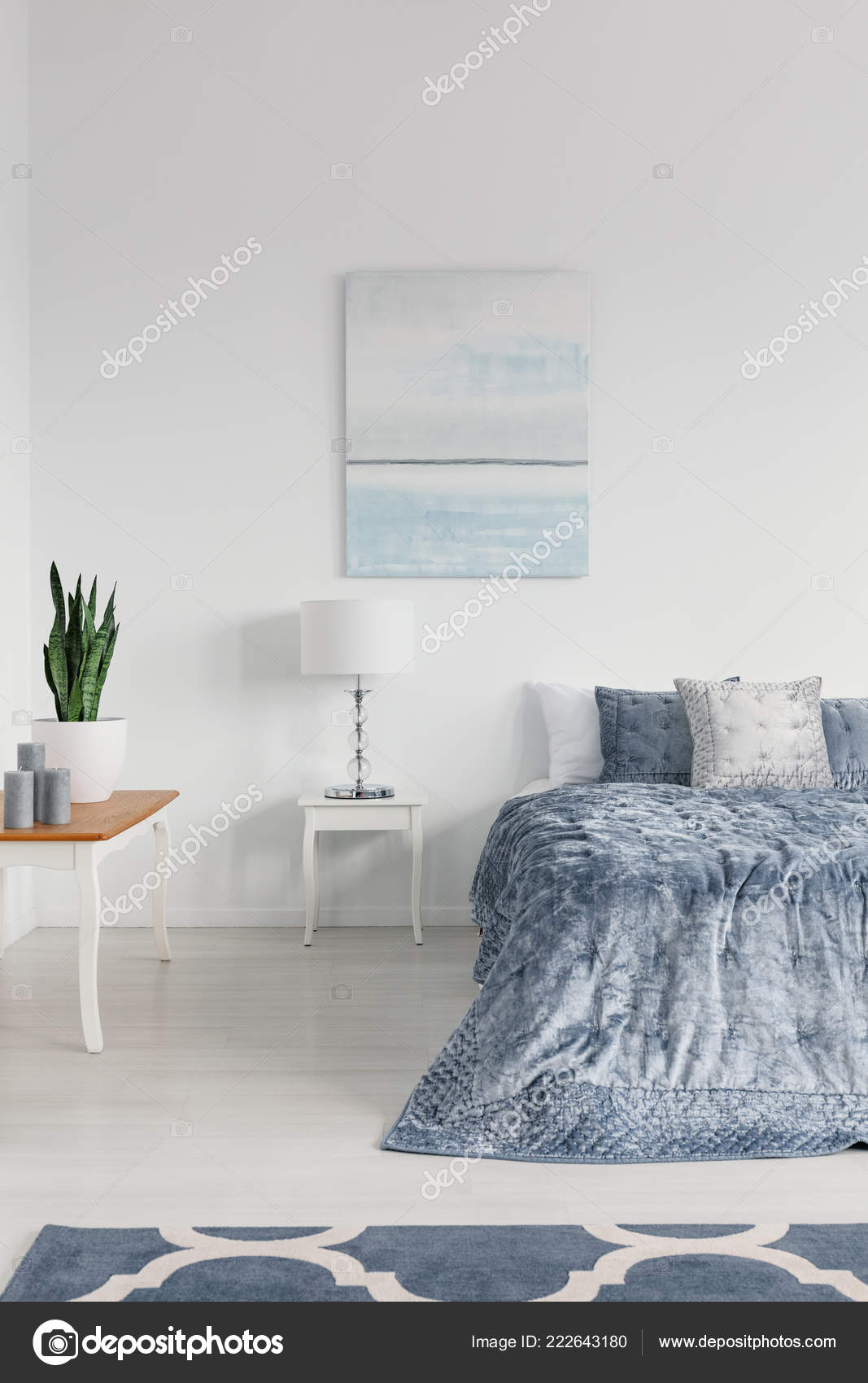 Candles Green Plant White Pot Table Elegant New York Style