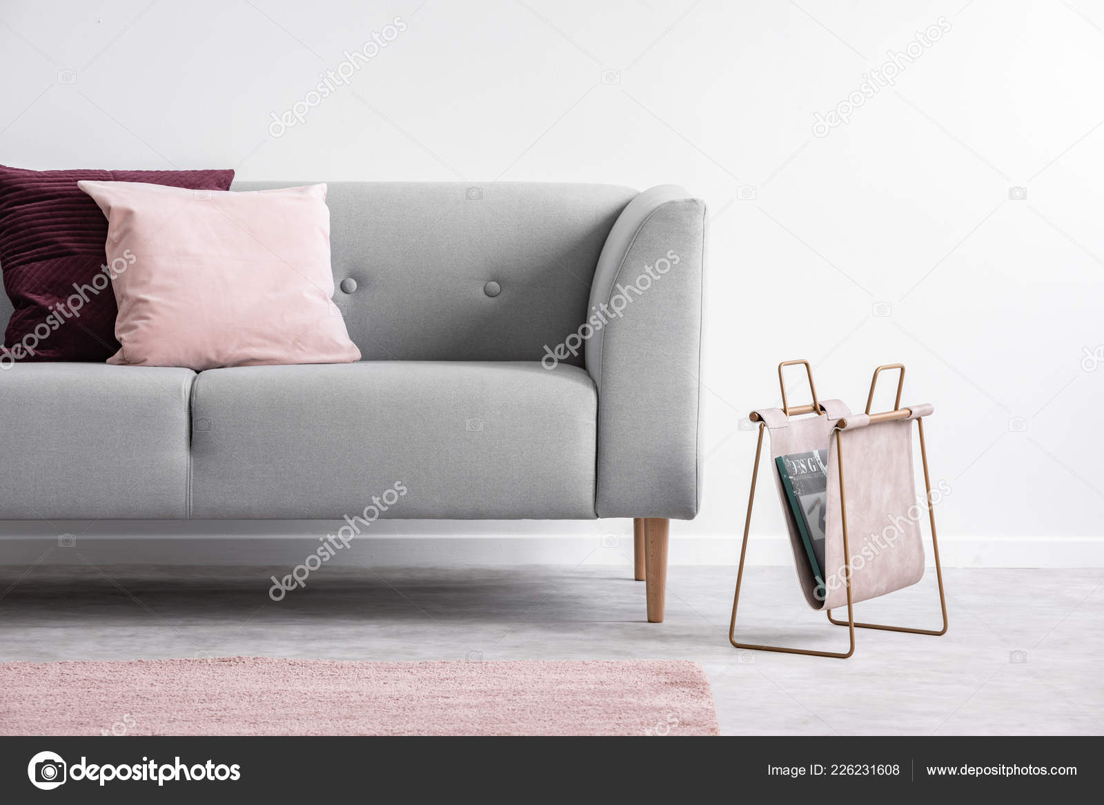 pink and grey cushions next