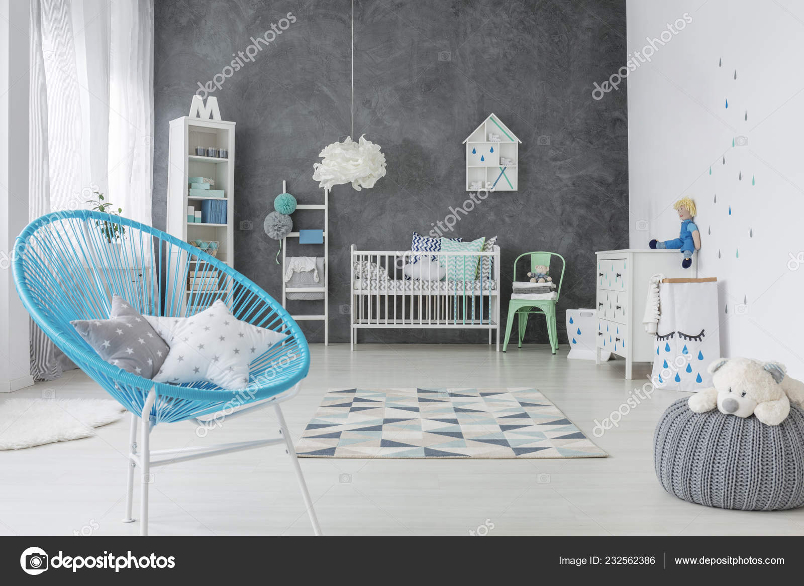 grey baby armchair