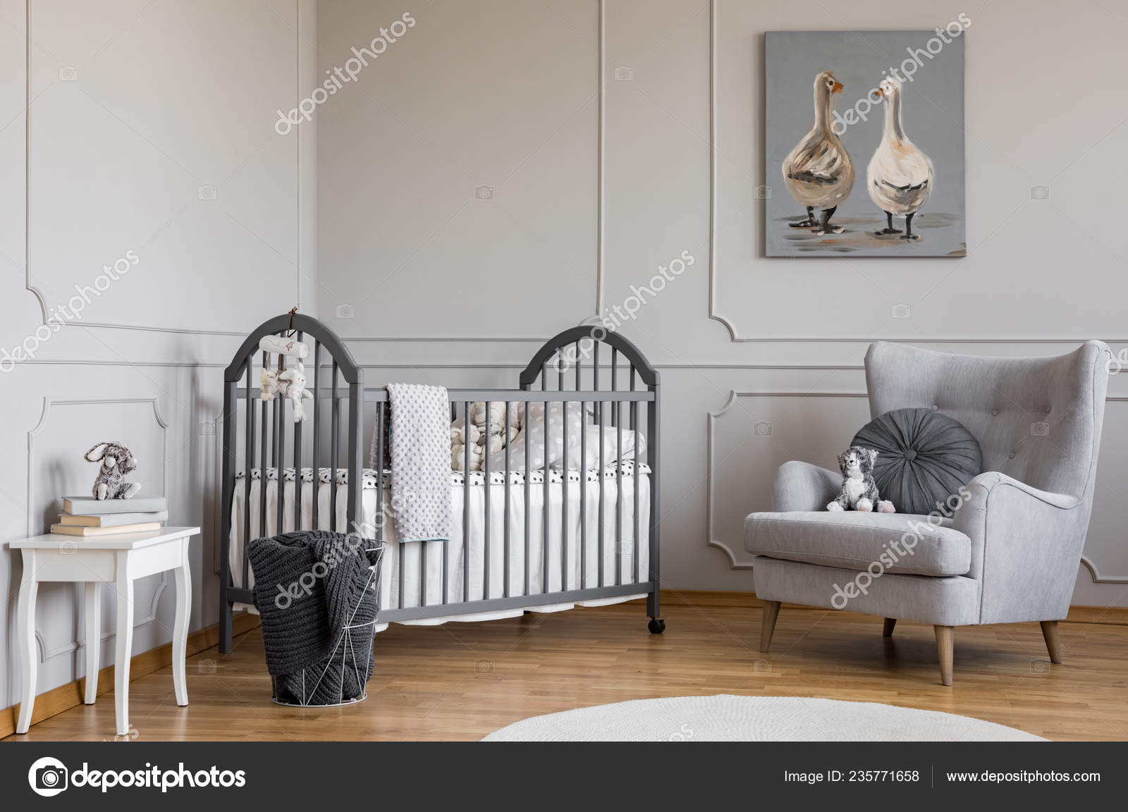 baby armchair grey