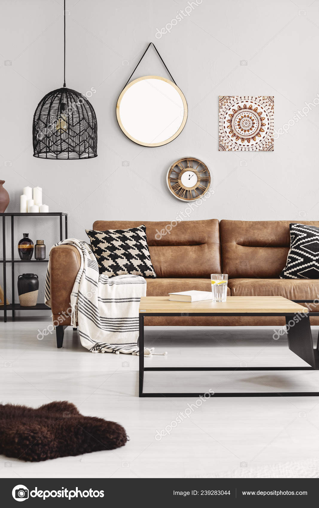 throw on leather sofa