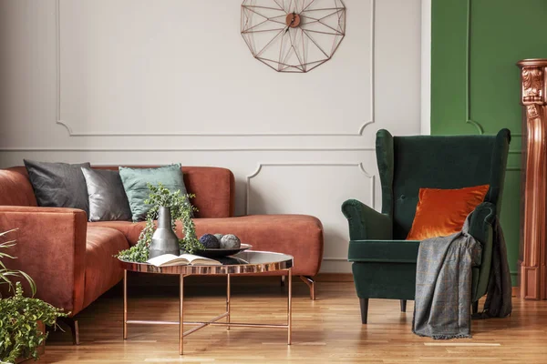 Elegantní interiér obývacího pokoje s moderním módním designem — Stock fotografie