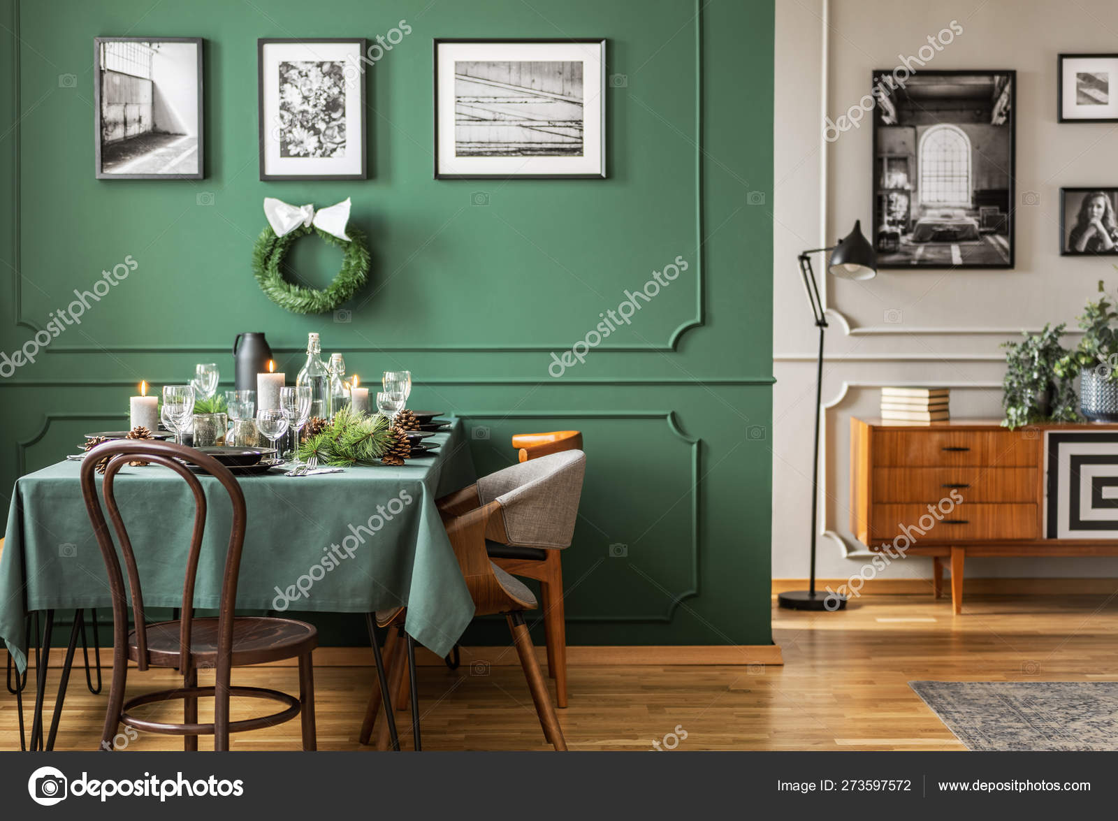 Emerald Green Armchair Stock Photo, Emerald Green Dining Room Set