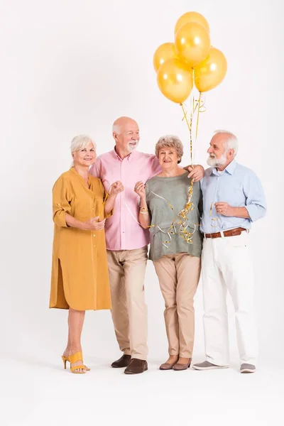 Friends and the balloons — Stock Photo, Image
