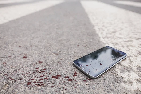 Maledetto Telefono Strada Dopo Incidente — Foto Stock