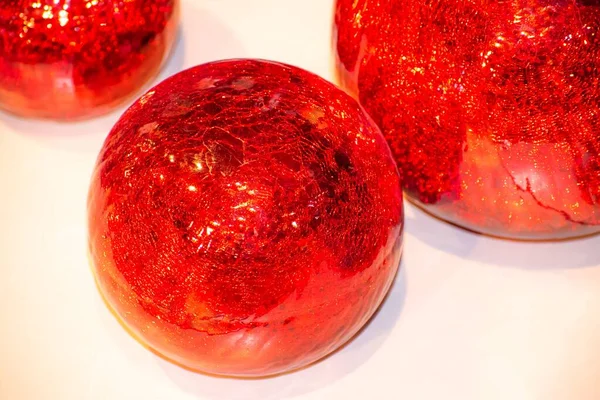 Decorative Red Glass Balls Home Decoration — Stock Photo, Image
