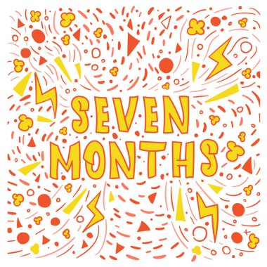 Yedi aylık doğum günü, vektör illüstrasyon