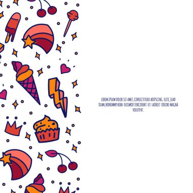 sevimli çıkartmalar ile kutlama deseni