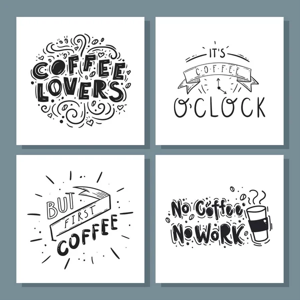Koffie Kaarten Vector Illustratie — Stockvector