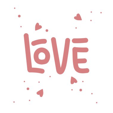 Valentine harf cümlesi Aşk. Basit El çizilmiş harfler.