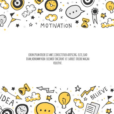 Kişisel potansiyeli geliştirme ve kullanmanın Doodle vektör illüstrasyonu