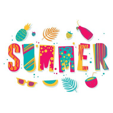 Yaz Poster, vektör çizim