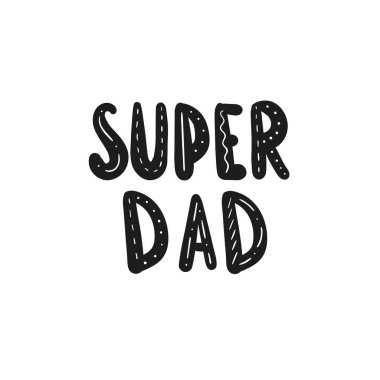 süper baba posteri, vektör illüstrasyon