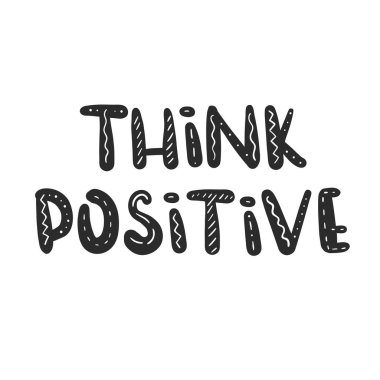 olumlu poster, vektör illüstrasyon düşünmek