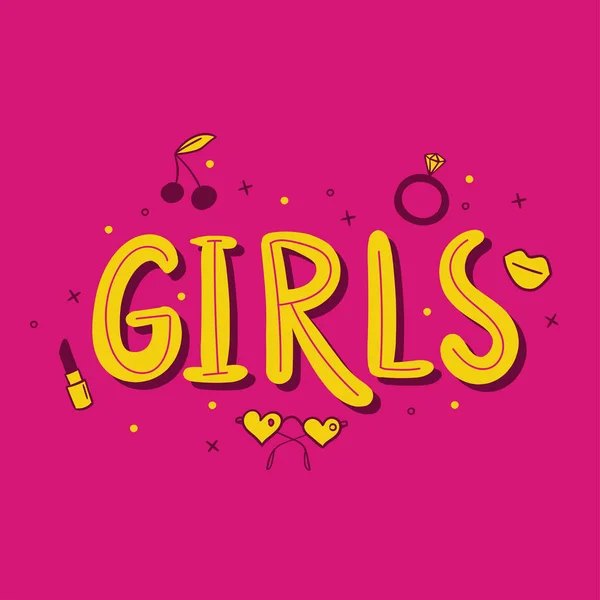 Жіноча Силова Мультиплікаційна Цитата Girls Дизайн Векторних Фраз — стоковий вектор