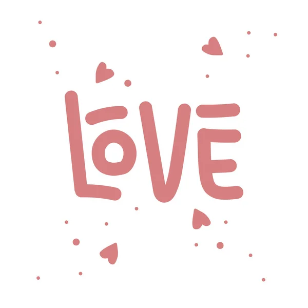 Valentine Litere Fraza Dragoste Scrisoare Simplă Trasă Mână — Vector de stoc