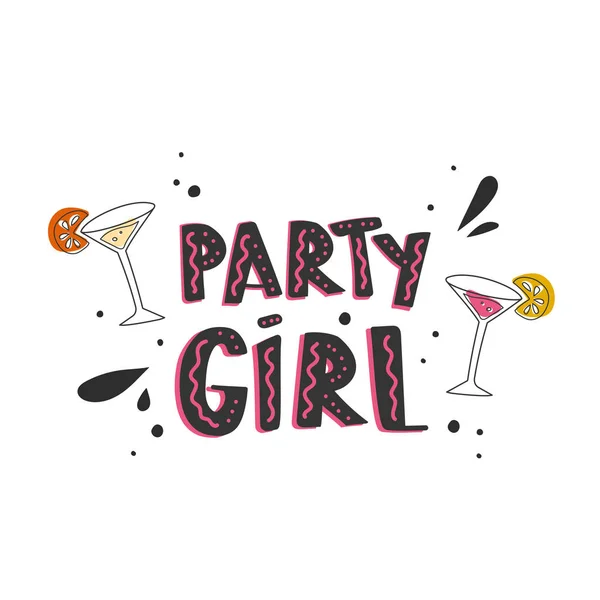 Party Girl Poster Vektorillustration — Stockvektor