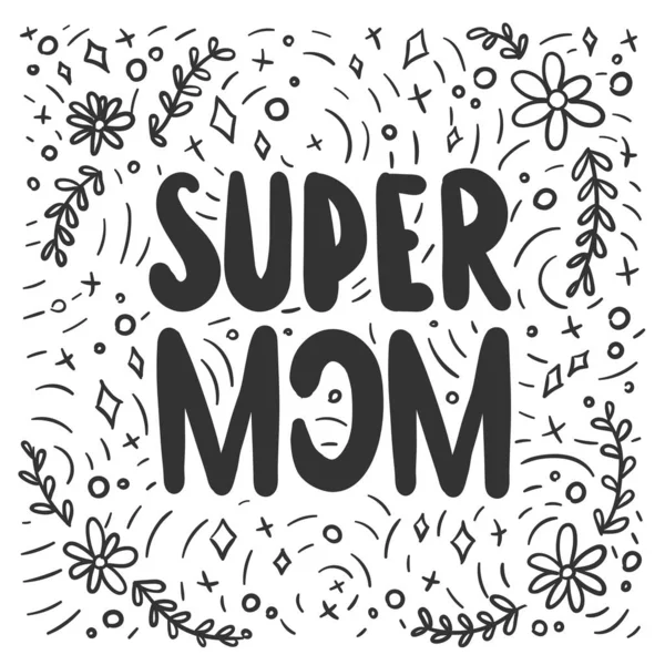 Super Mom Poster Vector Illustration — Stock Vector