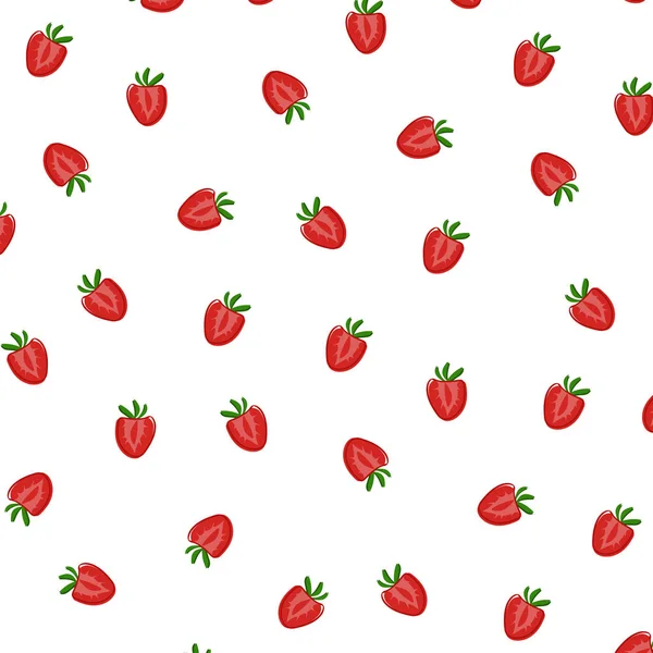 Strawberries Pattern Vector Illustration — Stock Vector