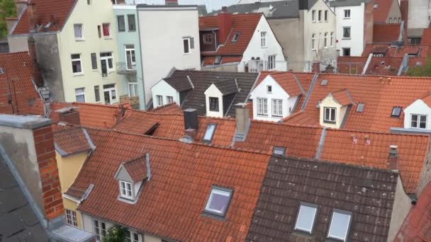 Luebeck, uitzicht op de oude stad. — Stockvideo