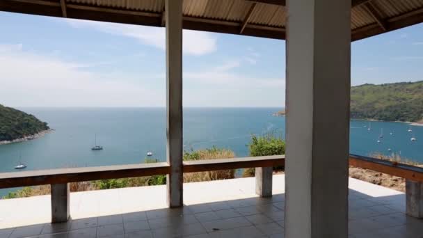 Vew point on Sea landscape on the tropical island Phuket, Tailândia — Vídeo de Stock