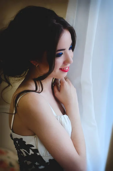 Hermosa Chica Una Imagen Boda — Foto de Stock