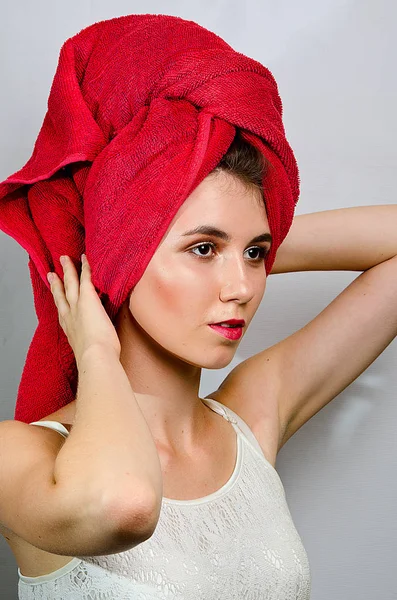 Beautiful Girl Towel — Stock Photo, Image