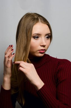 Studio bluz güzel kız