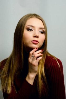 Studio bluz güzel kız