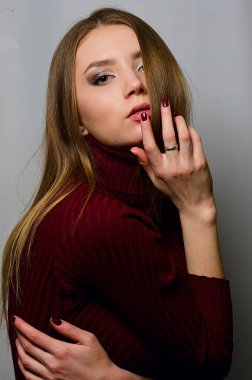 Studio bluz güzel kız