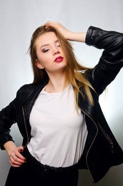 Studio bluz güzel kız