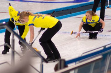 Krasnoyarsk/Rusya - 03.8.2019: 29 Dünya Üniversiteler Kış Oyunları / Ivan Yarygin Stadyumu - curling