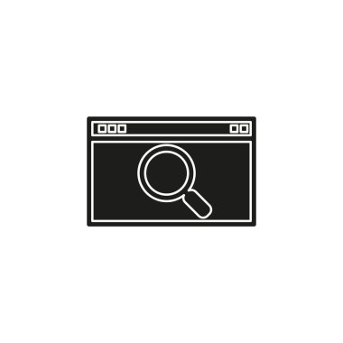 arama html simgesi, Internet arama simgesi, arama motoru. Düz piktogram - basit simgesi