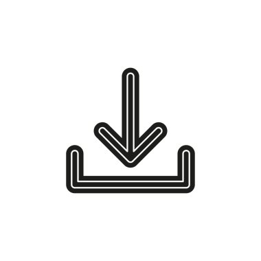 Vektör indir simge - app yük düğme aşağı. Düz piktogram - basit simgesi