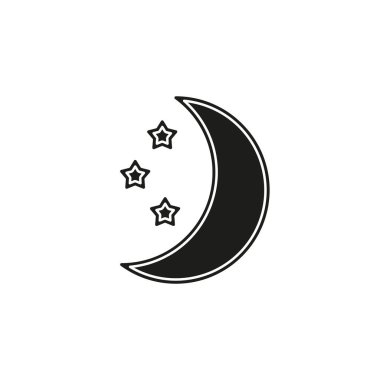 Ay yıldız vektör simgeler kümesi. izole uyku. Düz piktogram - basit simgesi