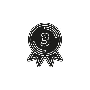 ödül kazanan - Üçüncülük Ödülü, vektör yarışma rozeti. Düz piktogram - basit simgesi