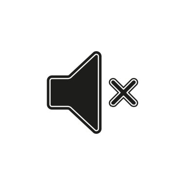 sessizlik ve sessiz simgesi, ses düzeyi düğmesini. Düz piktogram - basit simgesi