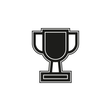 İzole, kupa yıldız simgesi - altın ödül Ödülü kazanan, başarı sembolü. Düz piktogram - basit simgesi