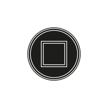 vektör stop düğmesi simgesi - medya sembolü - stop müzik ya da video. Düz piktogram - basit simgesi