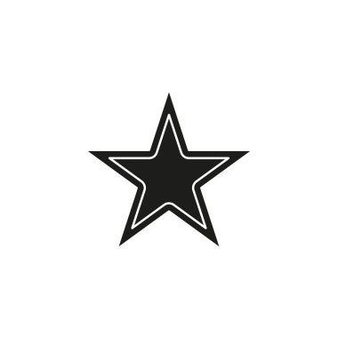 Vektör yıldız sembolü, derecelendirme veya ödül şekli, başarı simgesi. Düz resim - basit simge