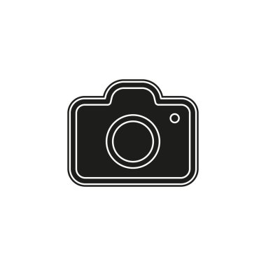 Kamera simgesi - dijital fotoğrafçılık sembolü - görüntü illüstrasyon vektör. Düz piktogram - basit simgesi