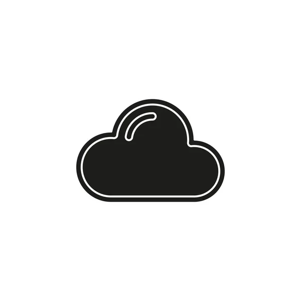 Nube Simple Aislada Pictograma Plano Icono Simple — Vector de stock