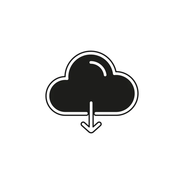 Einfacher Cloud Download Flaches Piktogramm Einfaches Symbol — Stockvektor