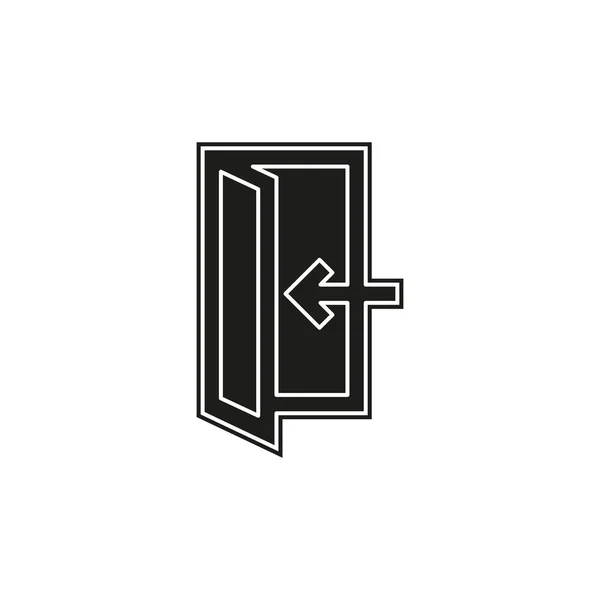 emergency exit sign, exit door icon, exit strategy - door entrance. Flat pictogram - simple icon