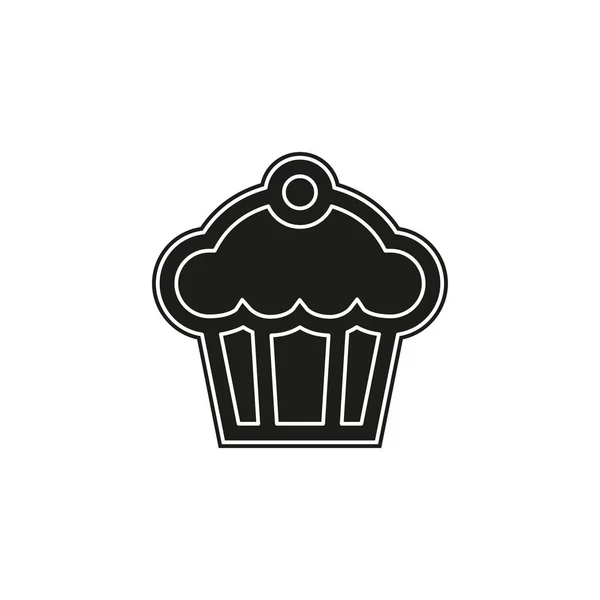 Muffin Cupcake Ilustración Postre Vectorial Delicioso Dulce Símbolo Panadería Pictograma — Vector de stock