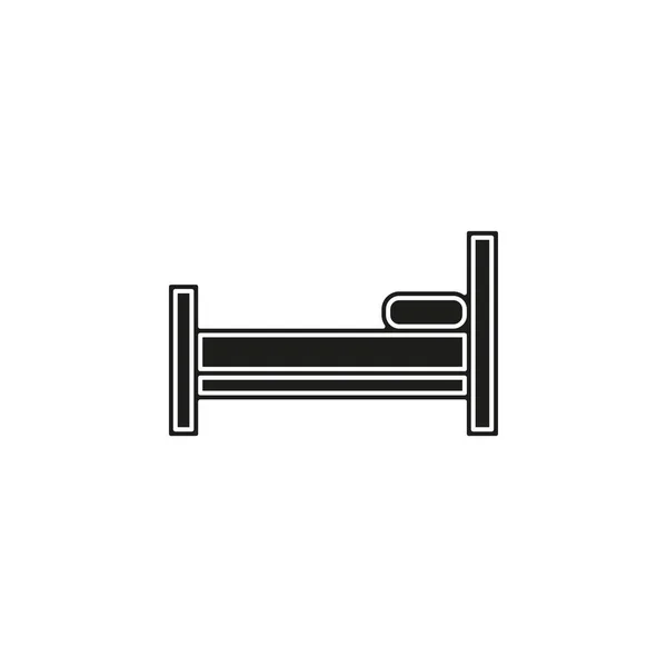 Икона Сна Спальная Кровать Вывеска Отеля Икона Отеля Плоская Пиктограмма — стоковый вектор