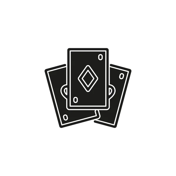 玩牌插图 赌场符号 扑克牌标志 赌博图标 平面象形图 简单的图标 — 图库矢量图片